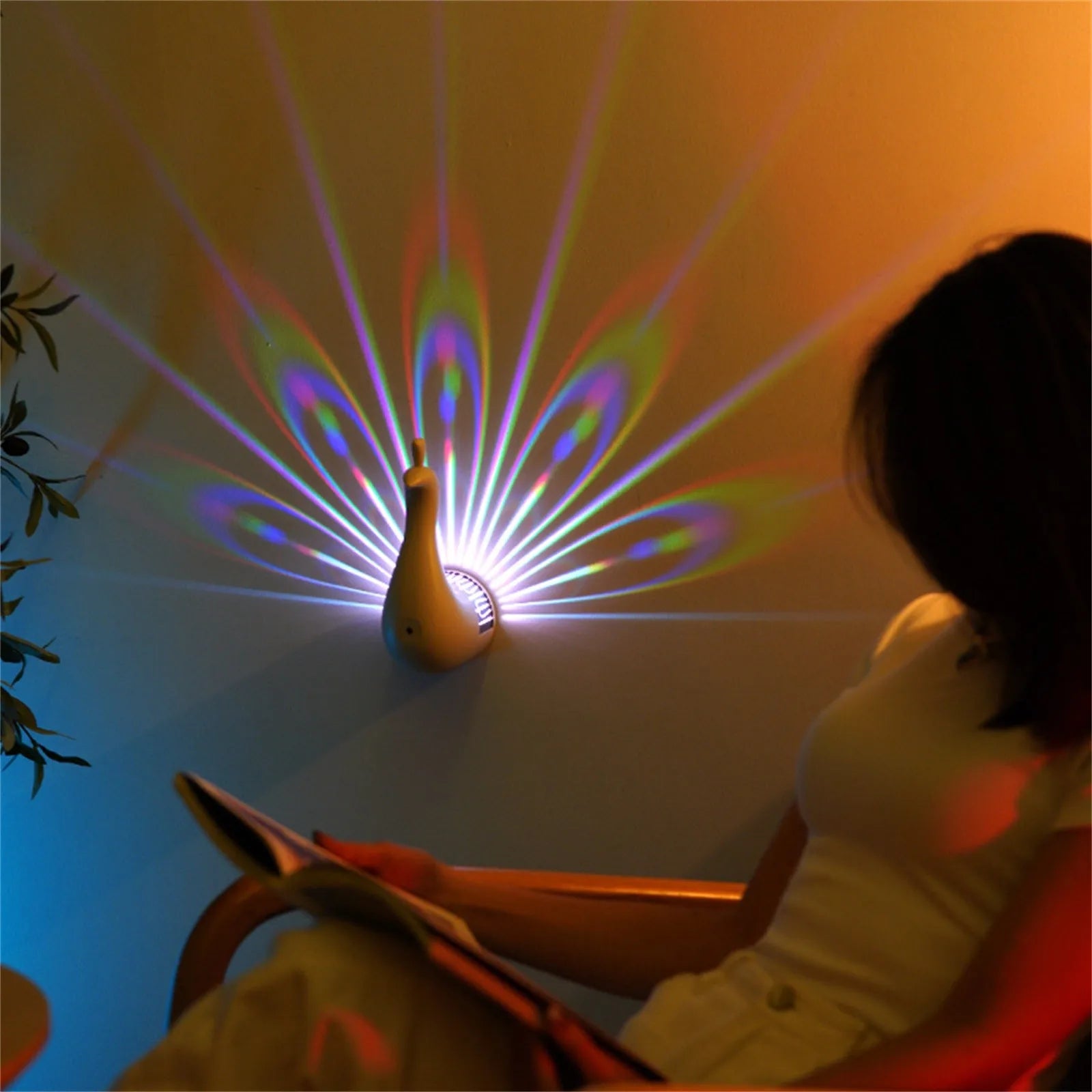 Peacock Rainbow Aura Lamp