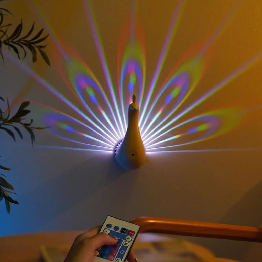 Peacock Rainbow Aura Lamp